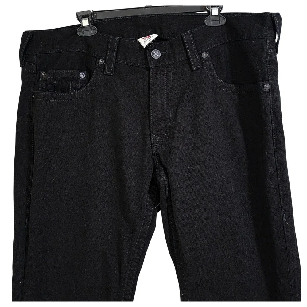 True Religion vintagey2k Bobby Jeans Mens 40 Black Straight Leg Denim